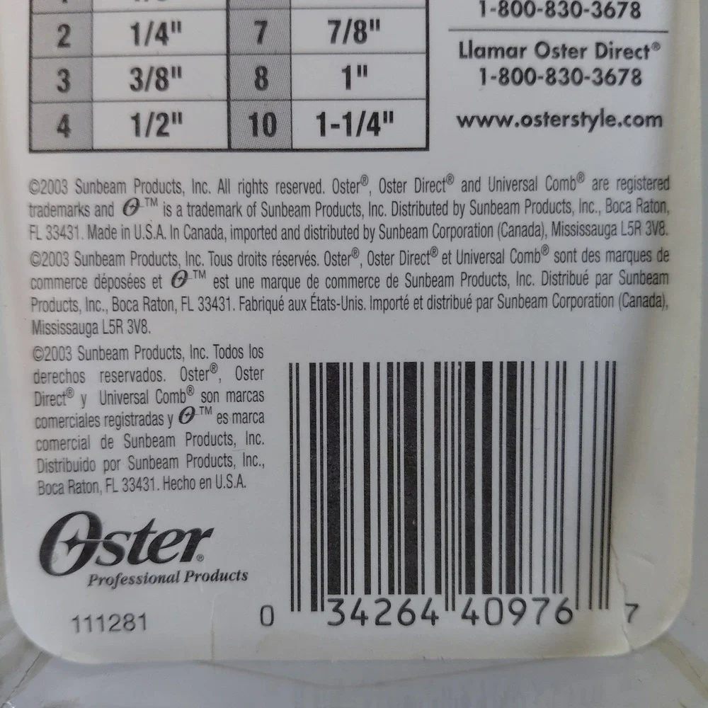 Oster universal comb